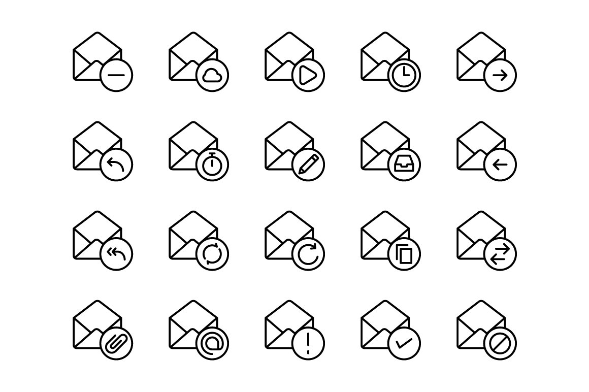 Mail Line Icons preview image.