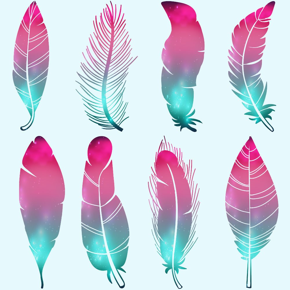 Galaxy Feathers Clipart preview image.