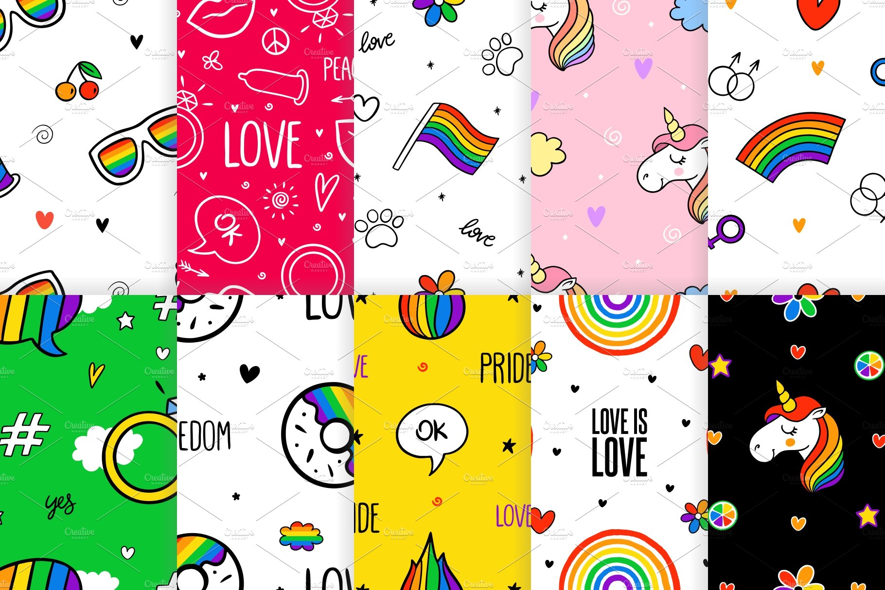 20 LGBTQIA+ Never Ending Patterns preview image.