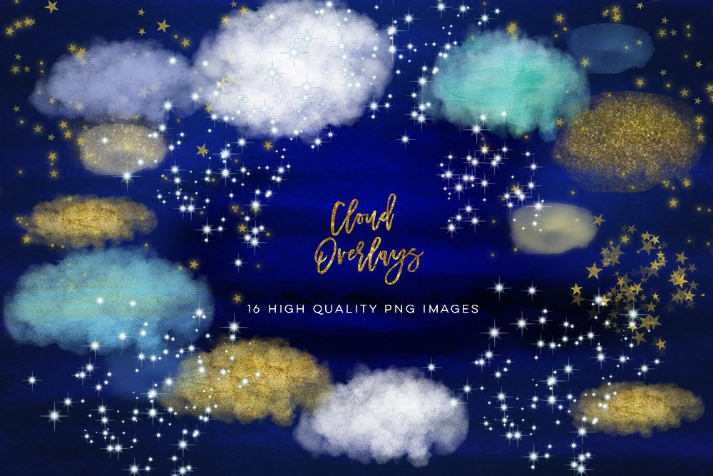 Starry Night Overlays, Star clipart preview image.