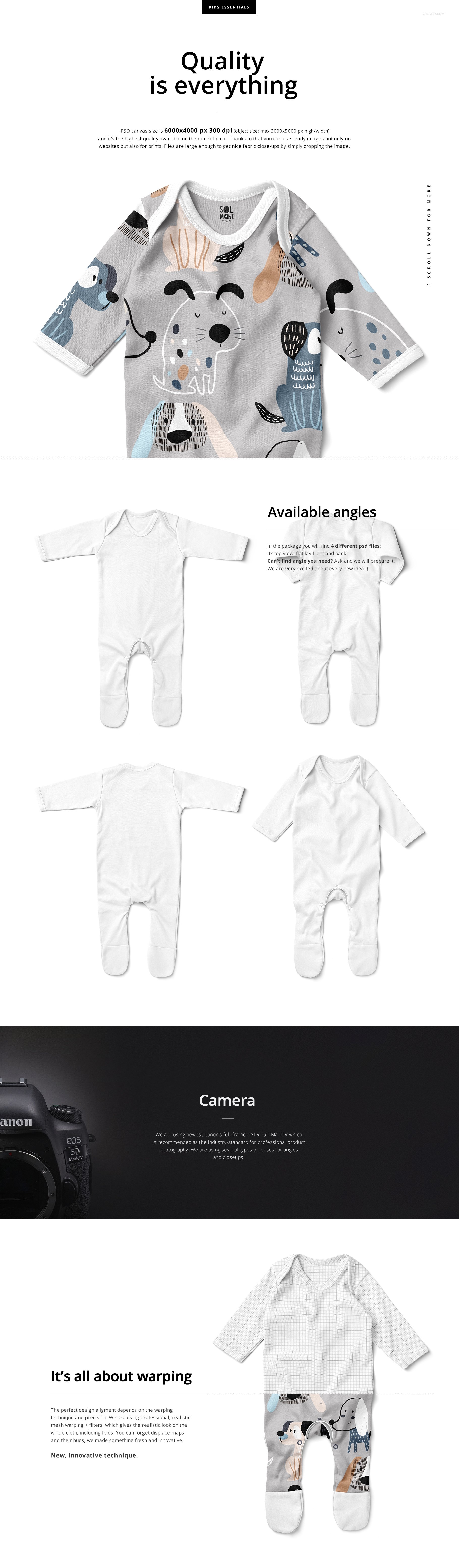 Baby Chest Rompersuit Mockup Set preview image.