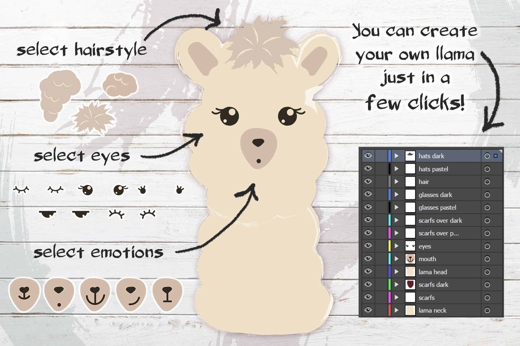 The cute llama creator preview image.