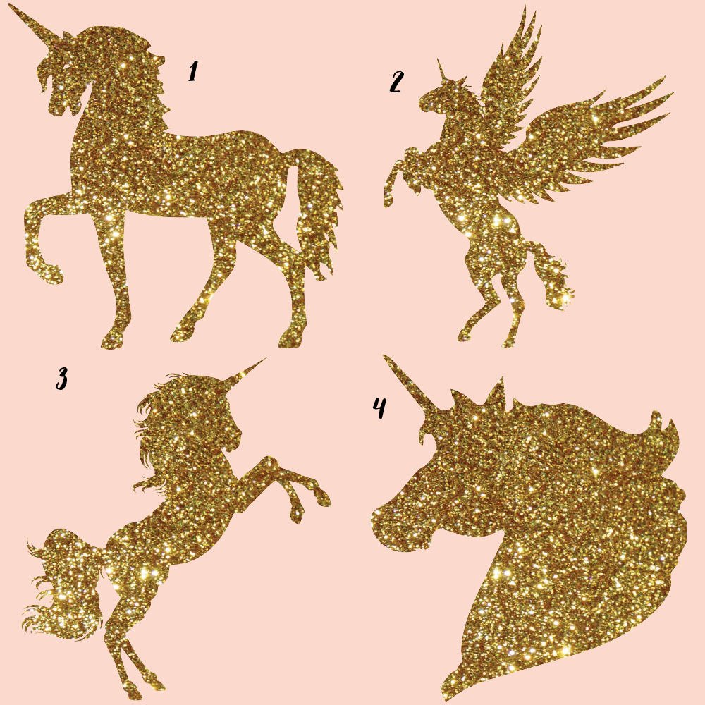 Gold Glitter and Galaxy Unicorns preview image.