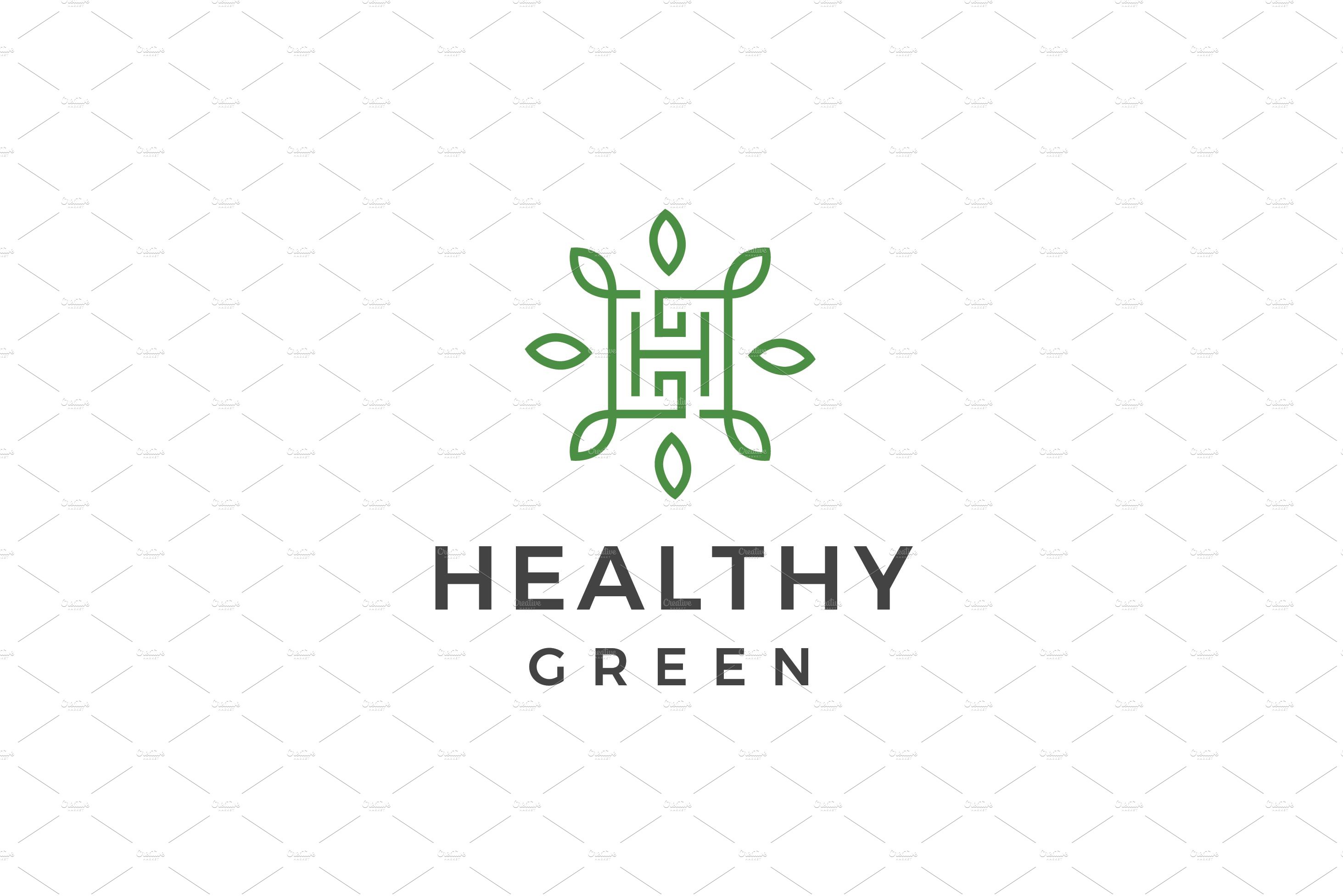 initial letter H green health logo cover image.