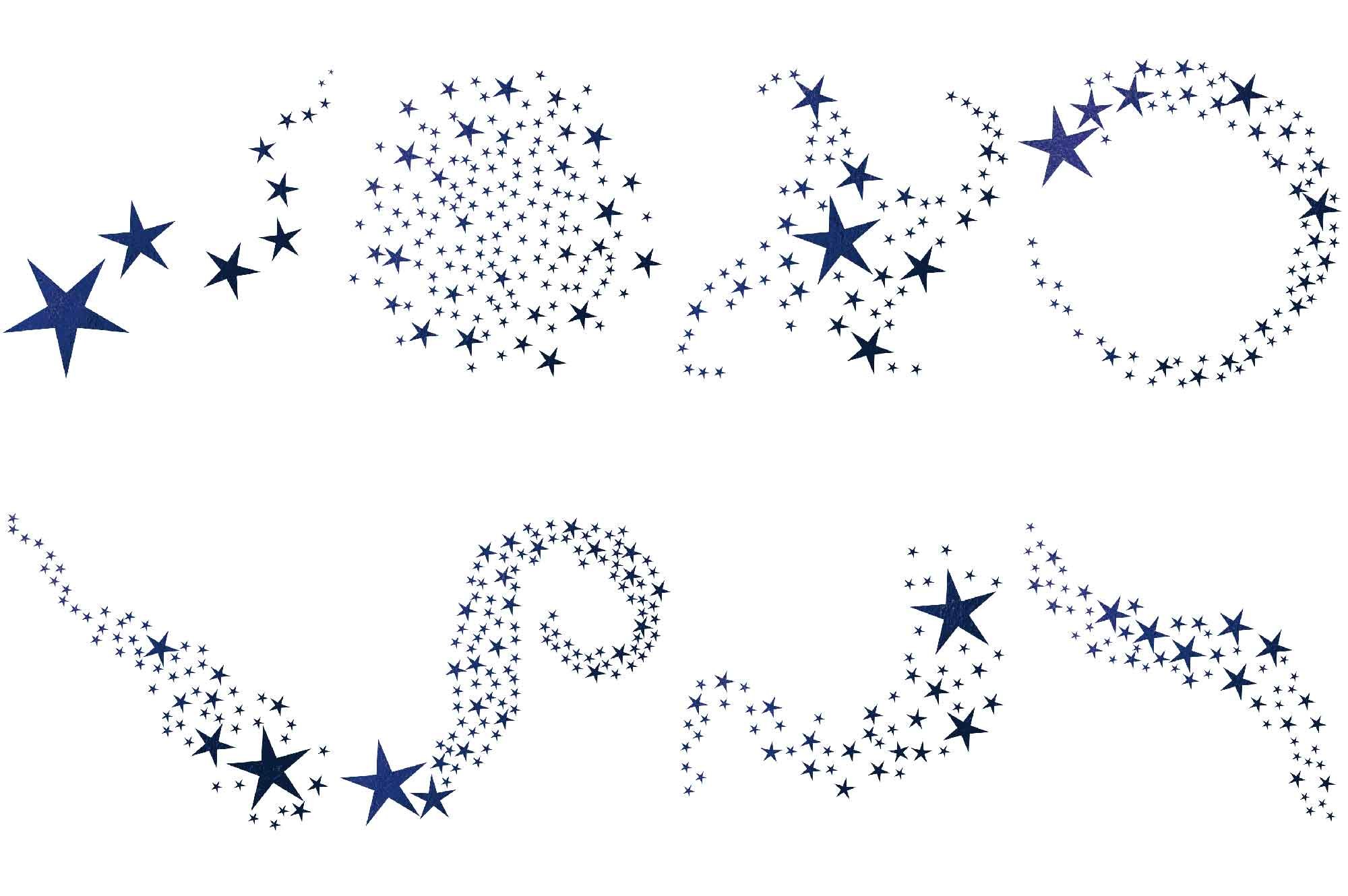Navy Swirling Stars Clipart preview image.