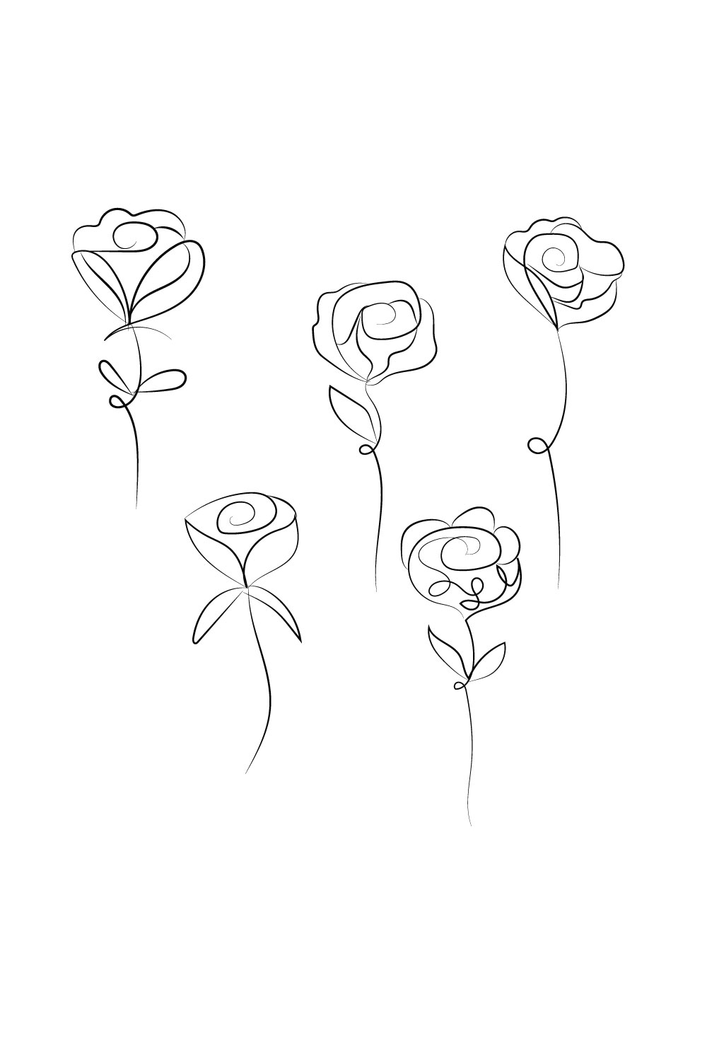 Cute Rose drowing pinterest preview image.