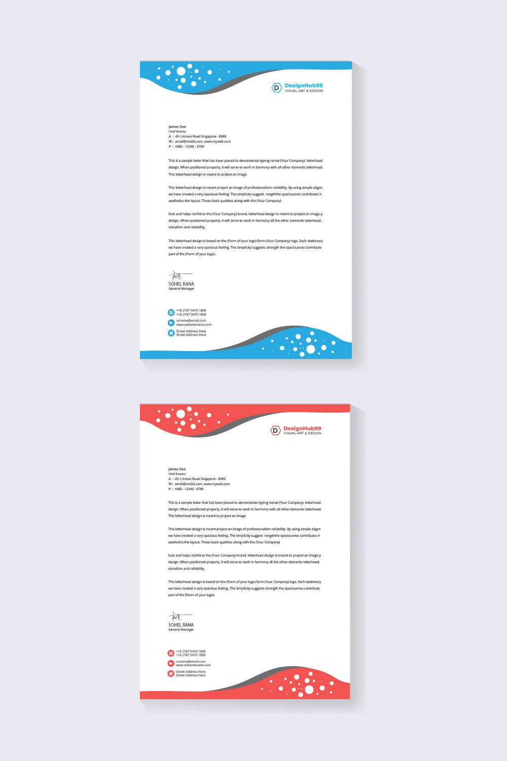 corporate modern business letterhead design pinterest preview image.
