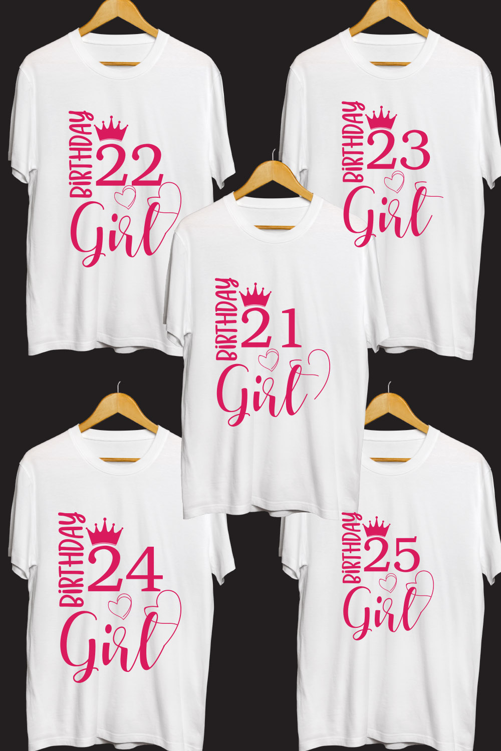 Birthday SVG T Shirt Designs Bundle pinterest preview image.