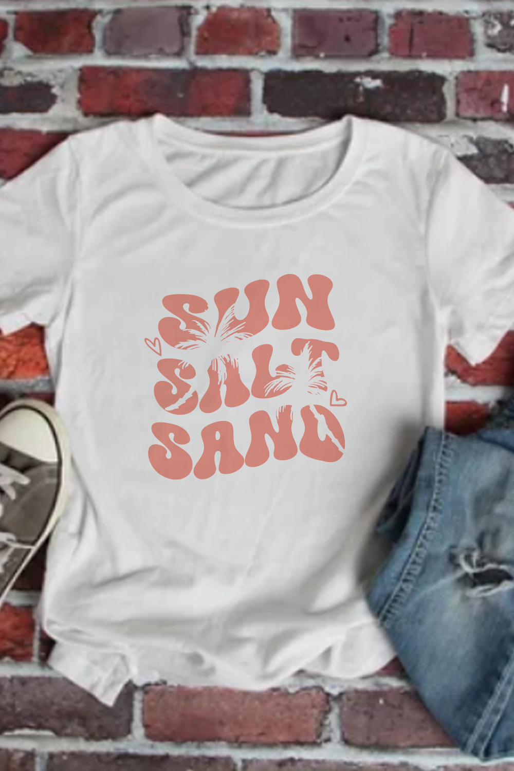 Sun Salt Sand, Summer SVG Design pinterest preview image.