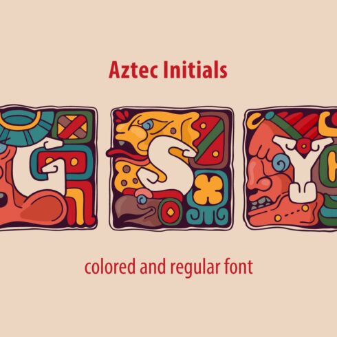 Aztec Initials Colored font cover image.