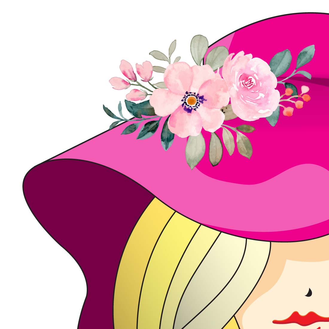 women face illustration 01 preview image.
