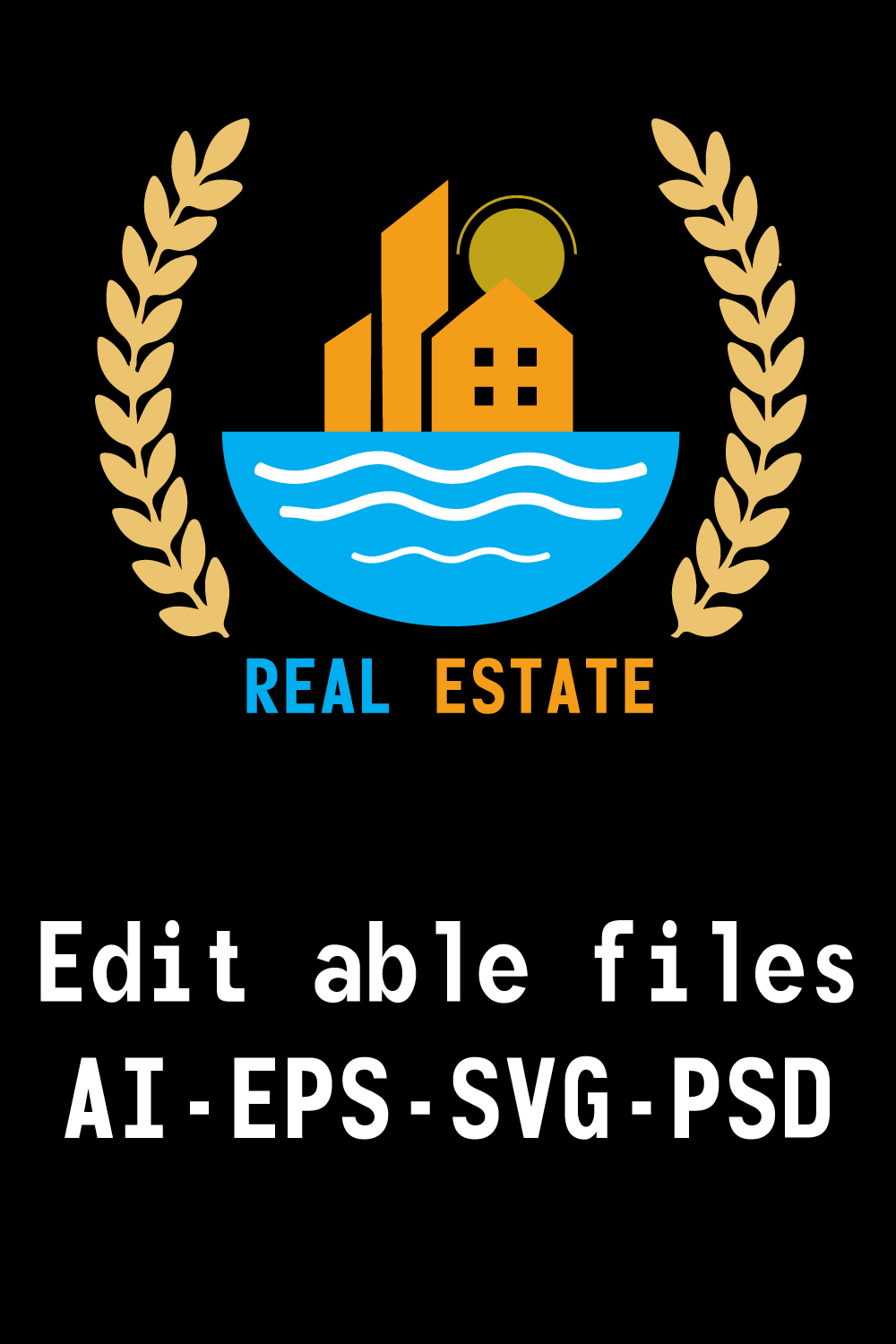 modern real estate logo pinterest preview image.