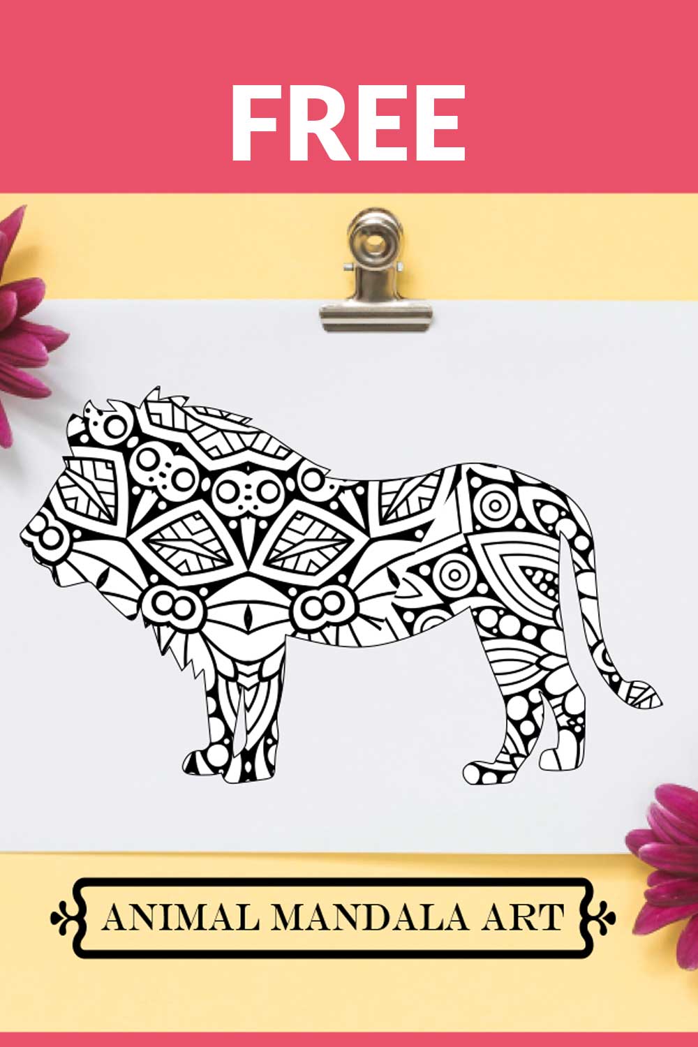 Animal Mandala Boho Style SVG pinterest preview image.