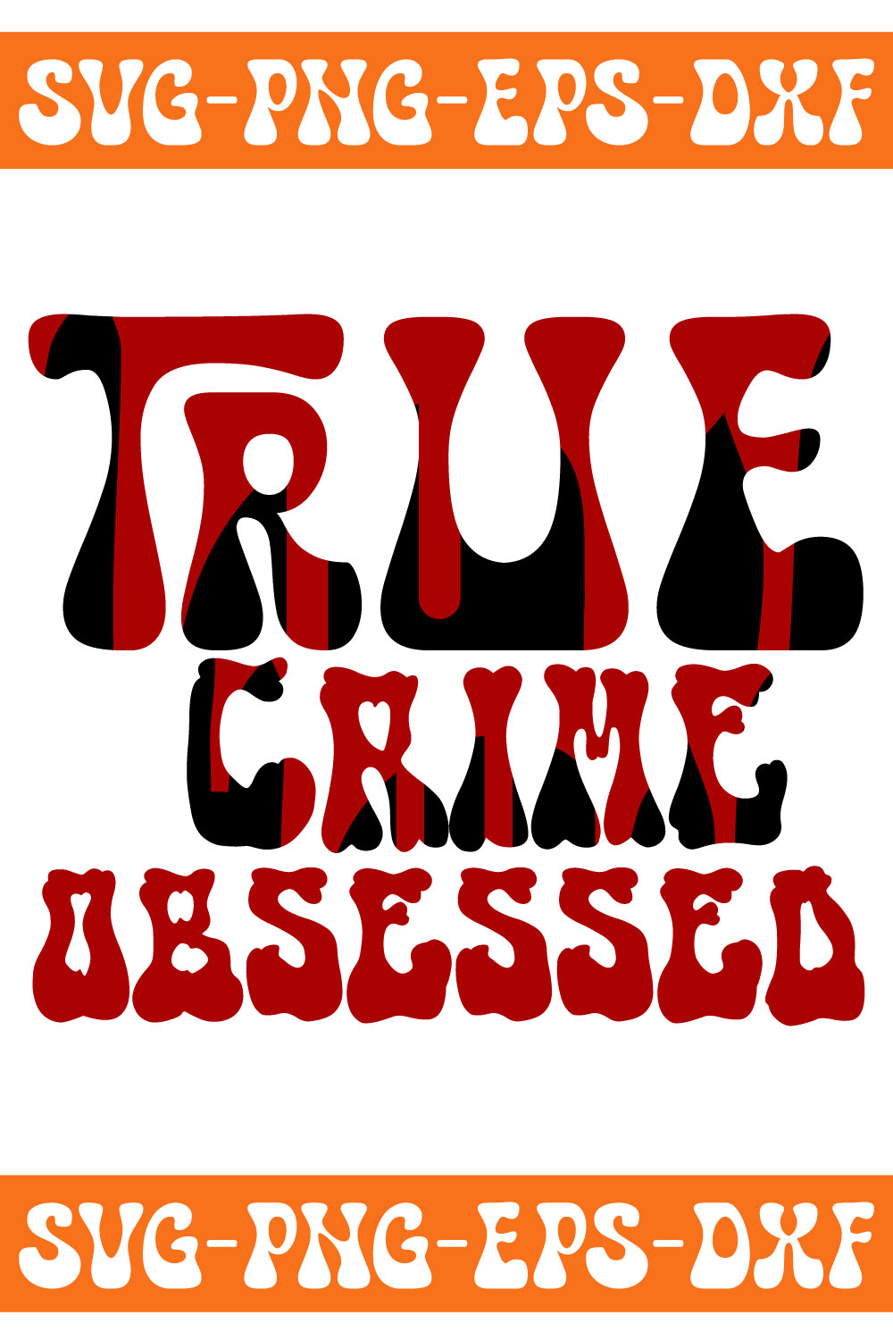 Red and black sign that says true crime exposed.