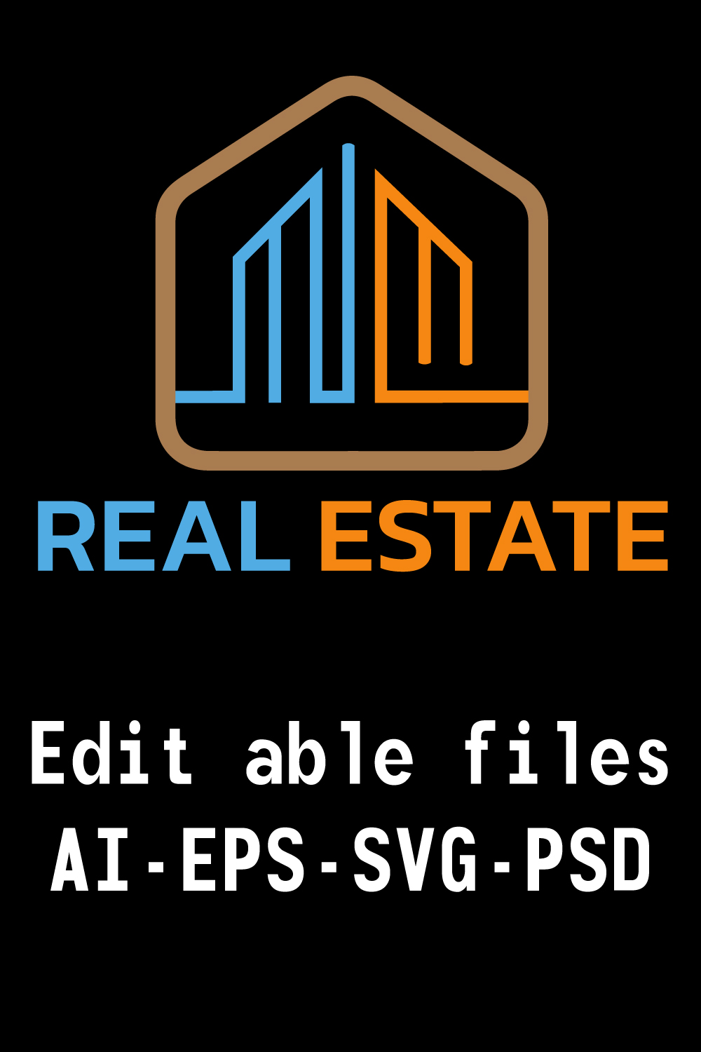 modern real estate logo design pinterest preview image.