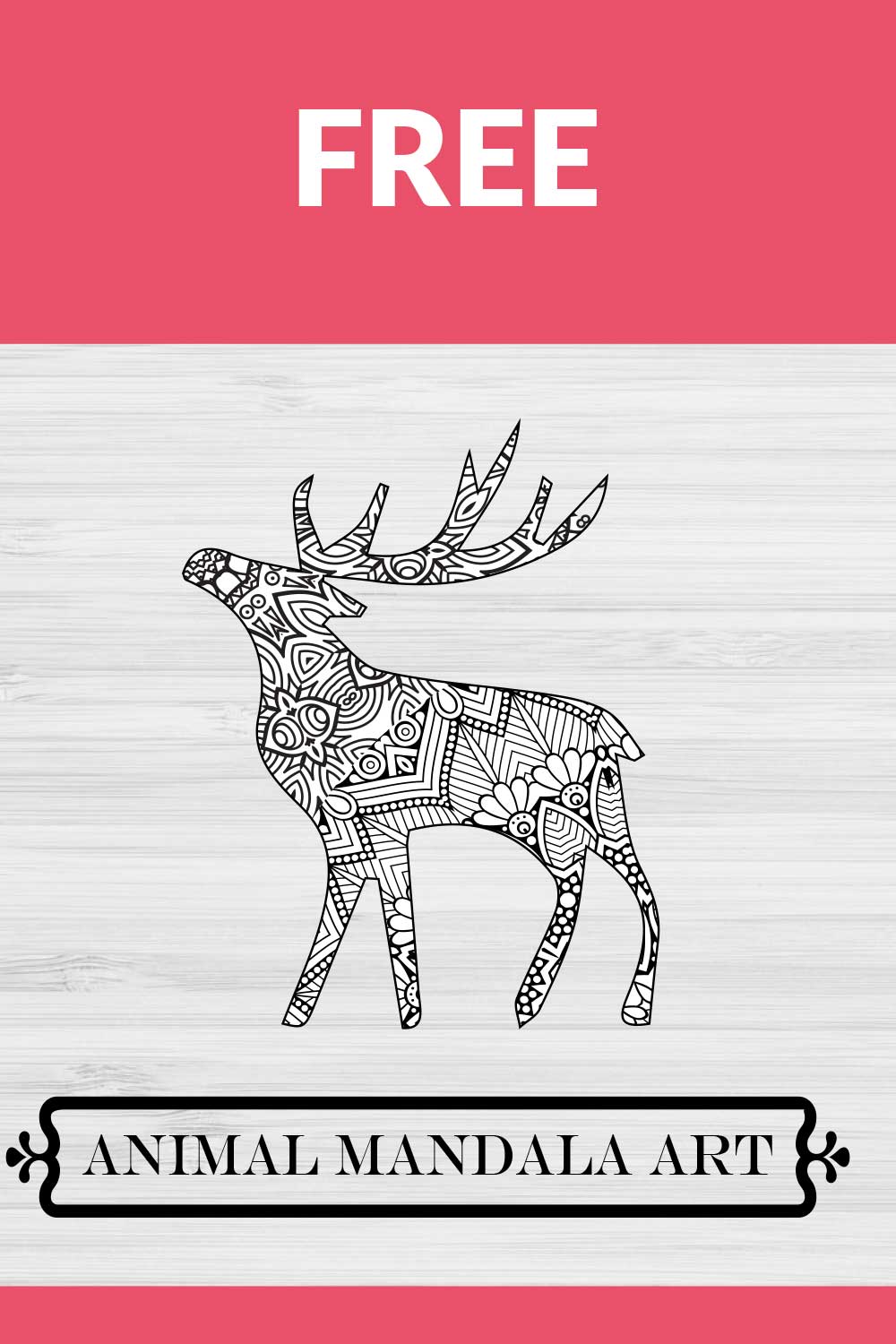 Deer Mandala, Animal Mandala Boho Style SVG pinterest preview image.