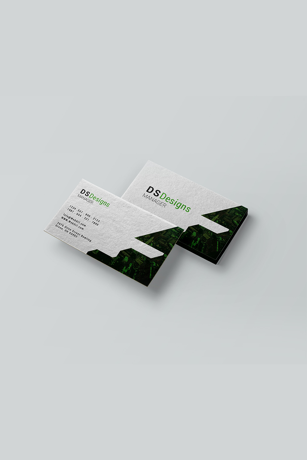Simple corporate business card design pinterest preview image.