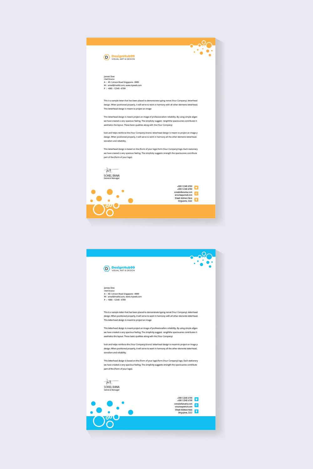 corporate letterhead design template pinterest preview image.