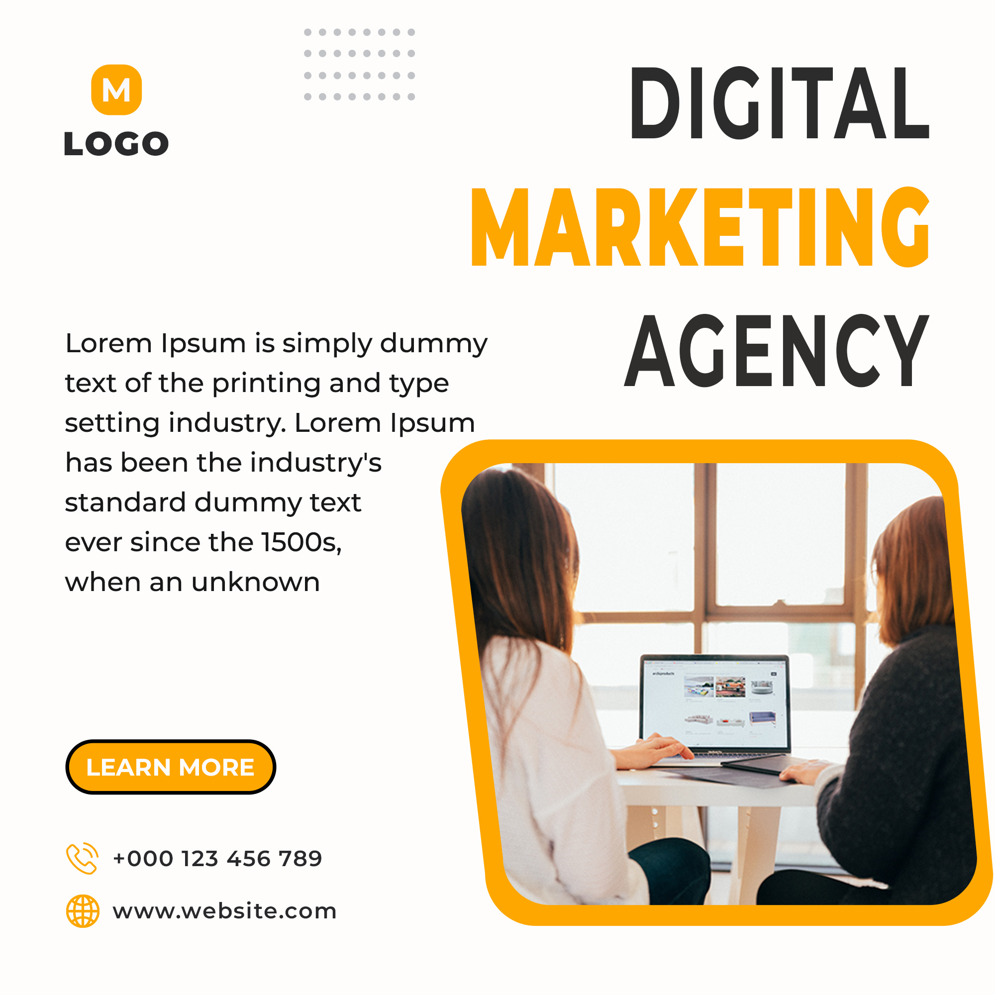 Flyer for a digital marketing agency.