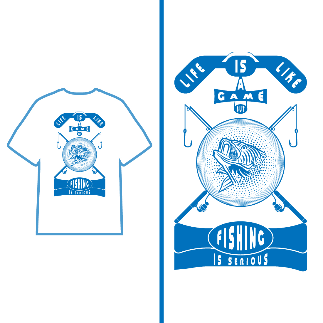 02 fishing t-shirt design preview image.