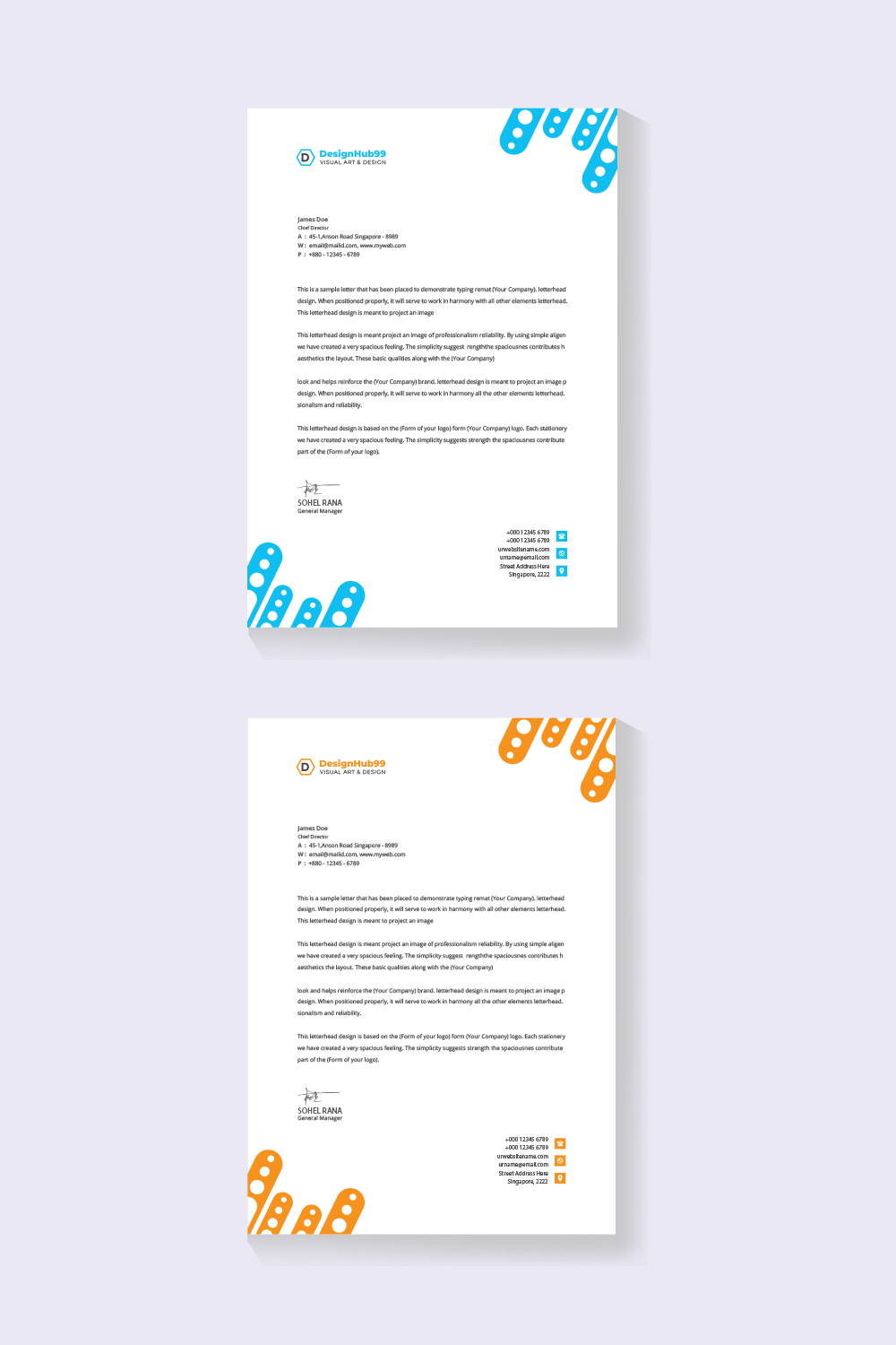 modern letter head design template for your project pinterest preview image.