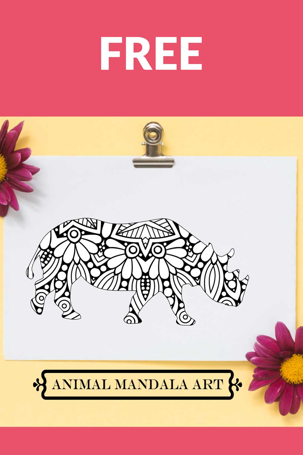 Animal Mandala Boho Style SVG pinterest preview image.