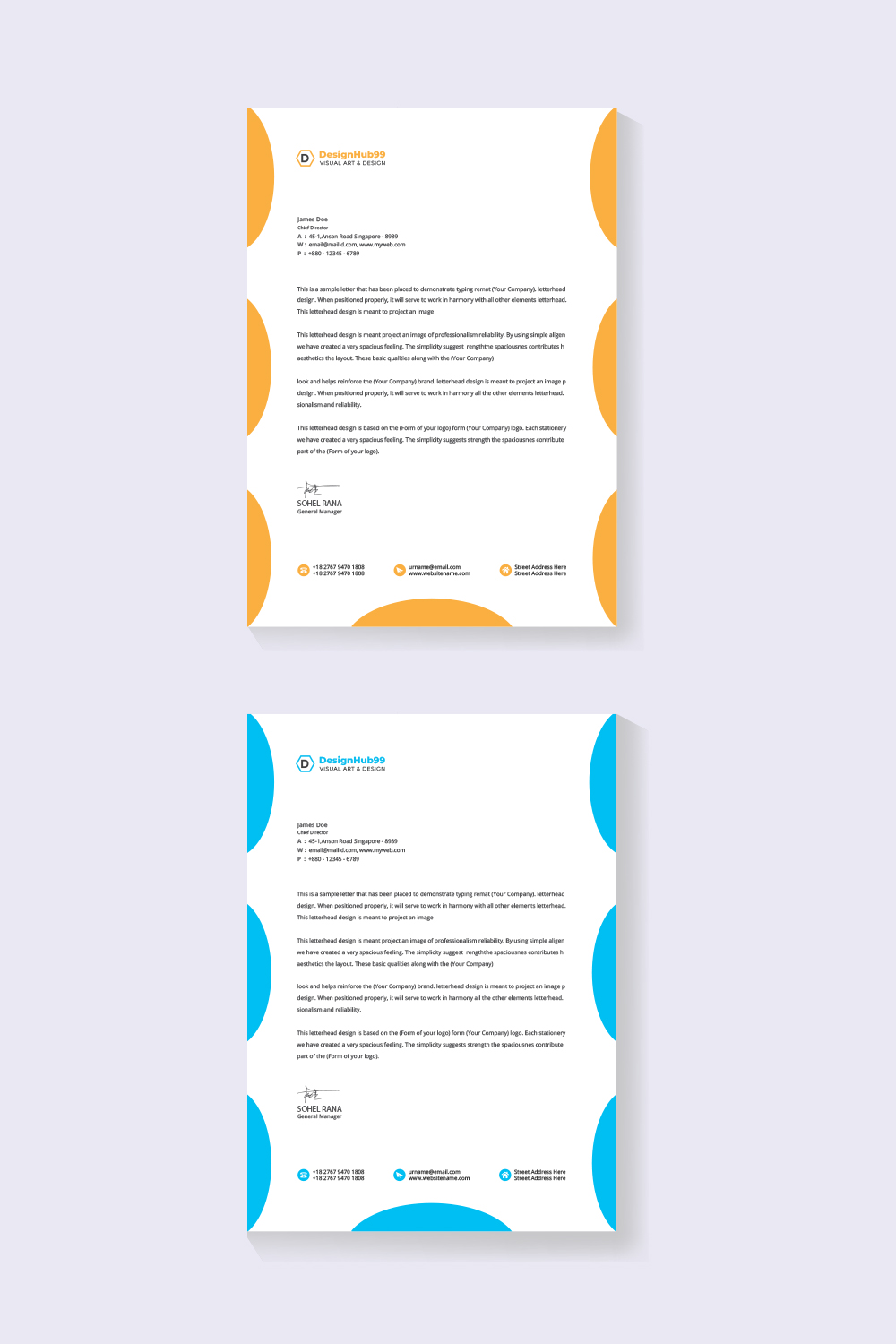 modern letterhead design template for your project pinterest preview image.
