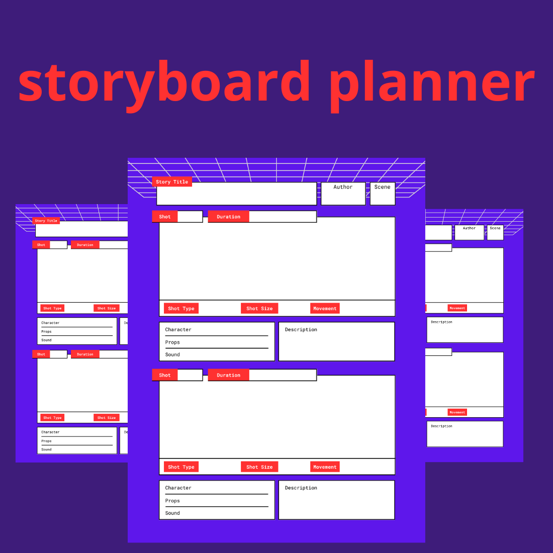 storyboard planner template preview image.