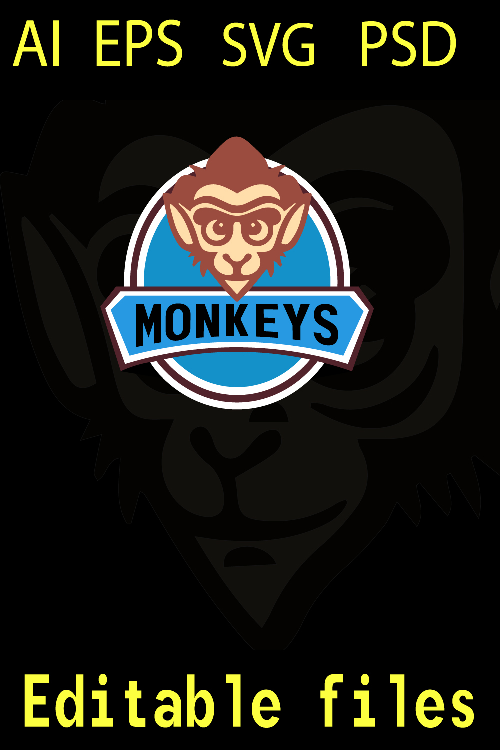 Monkey logo pinterest preview image.