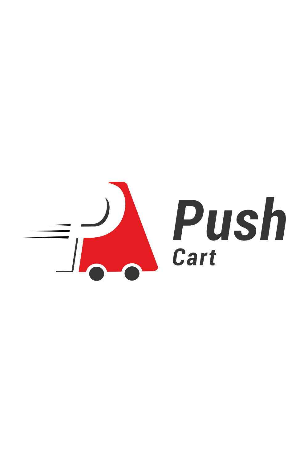 ( Letter P ) Push cart ( Eccomerce ) logo design pinterest preview image.