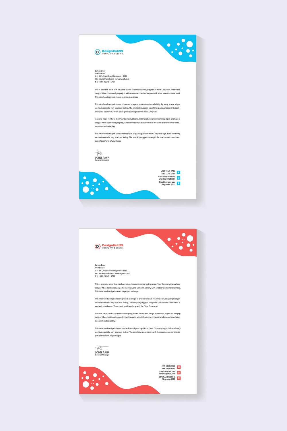 corporate modern business letterhead design pinterest preview image.