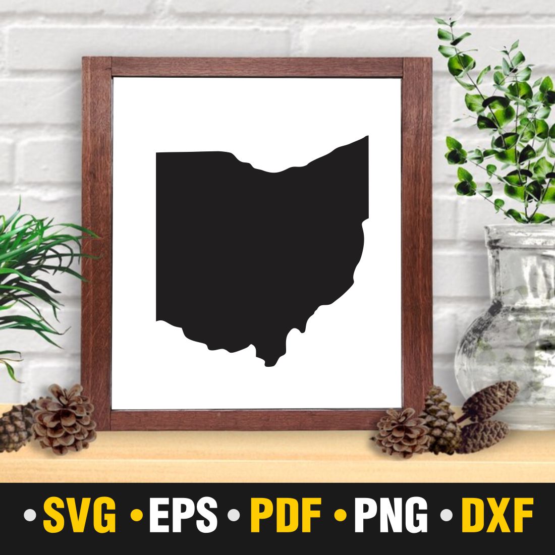 Ohio SVG, PNG, PDF, EPS, DXF preview image.