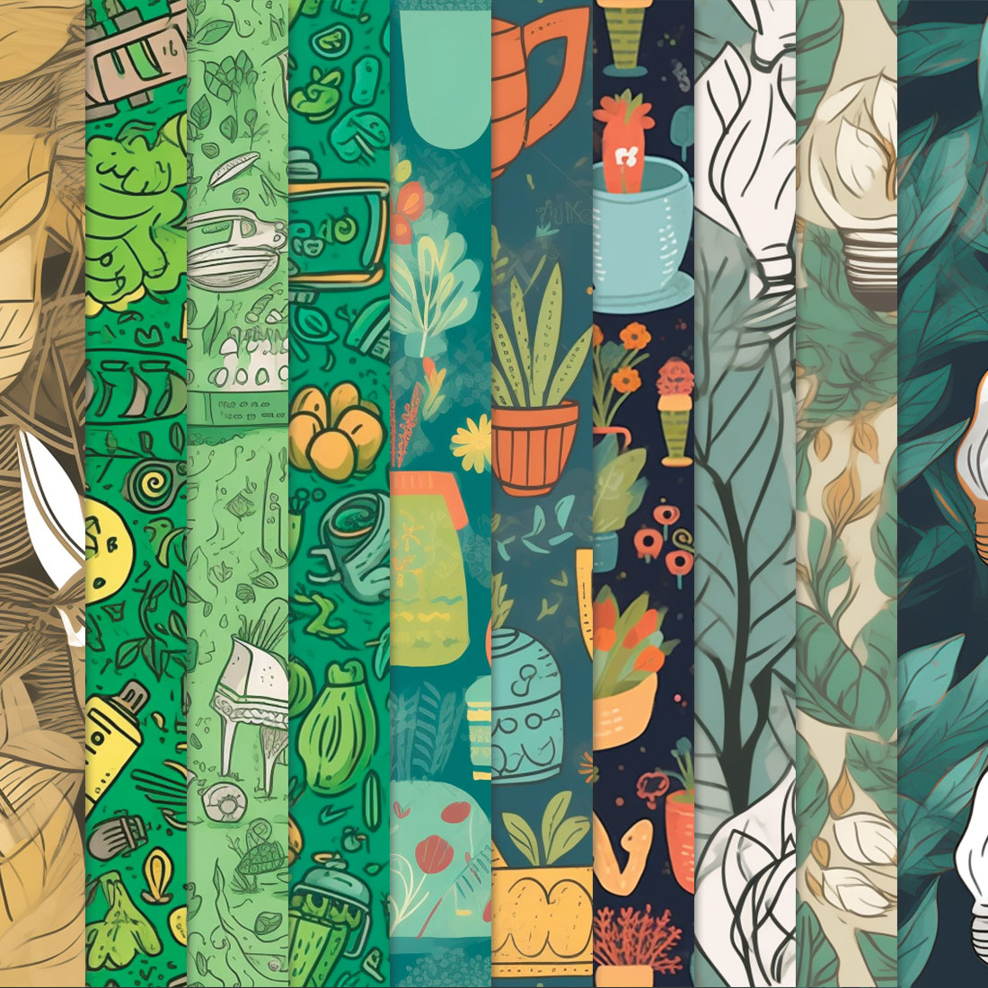 EARTH DAY SEAMLESS PATTERN PACK 2023 preview image.