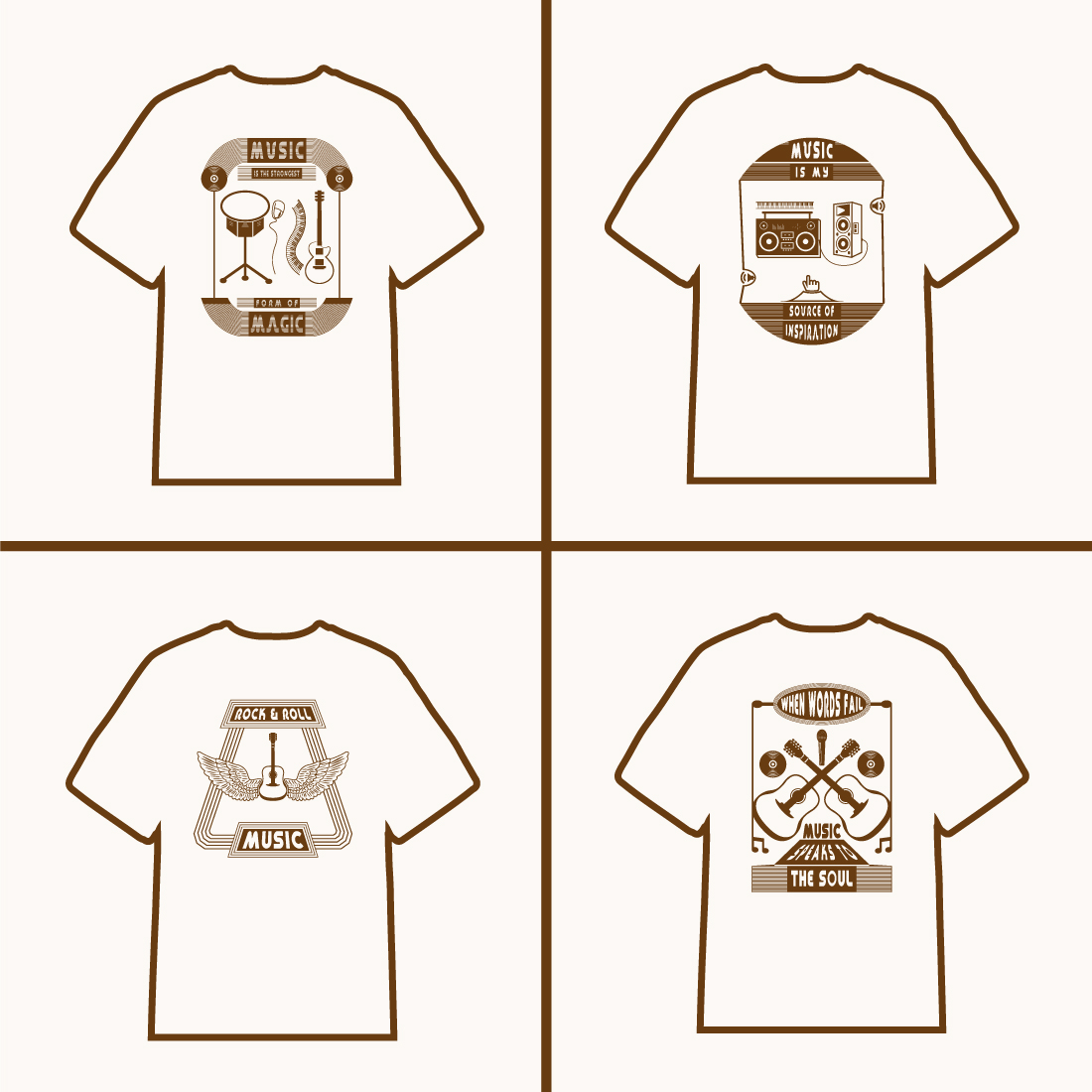 04 Music T-shirt design preview image.