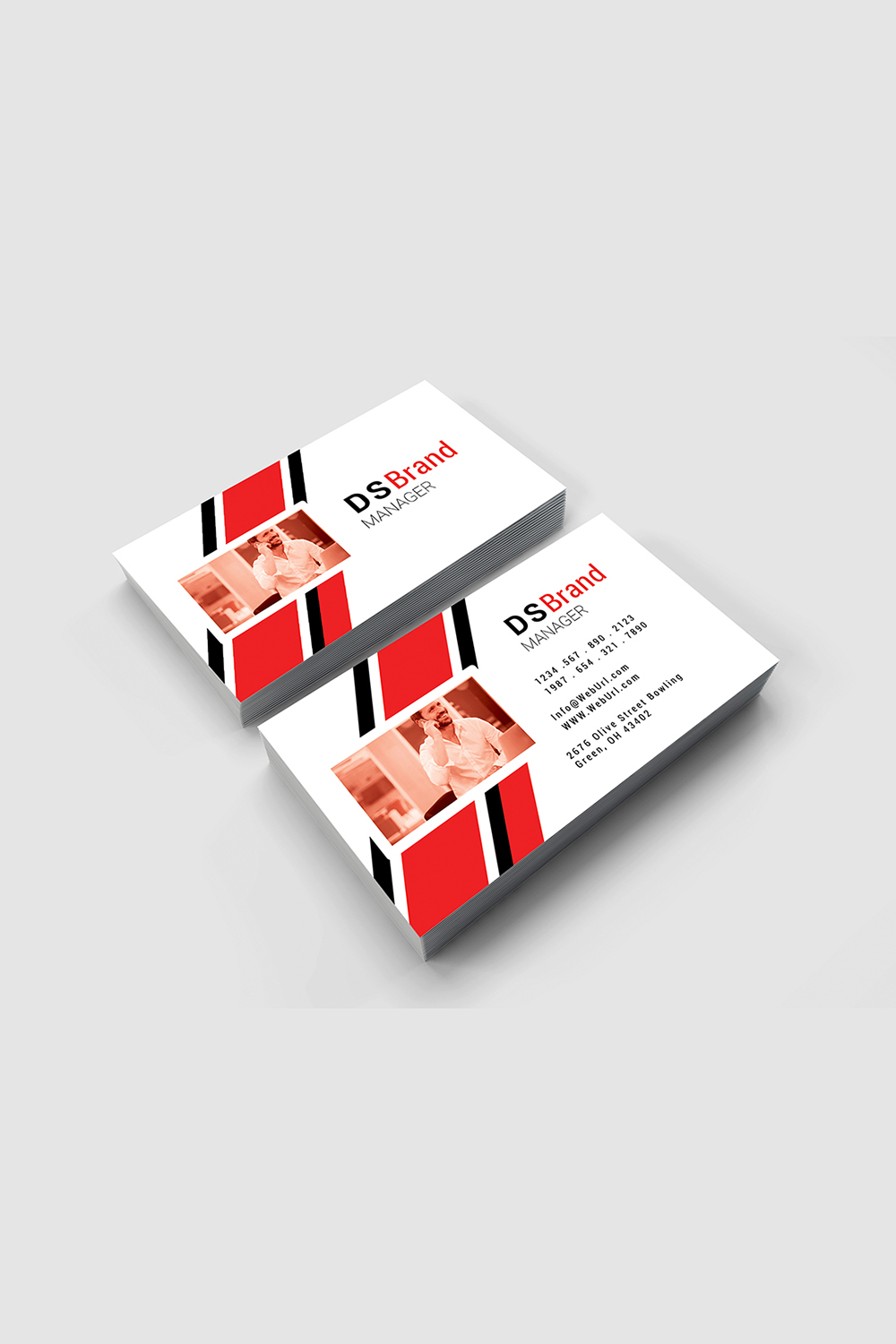 Corporate business card design pinterest preview image.