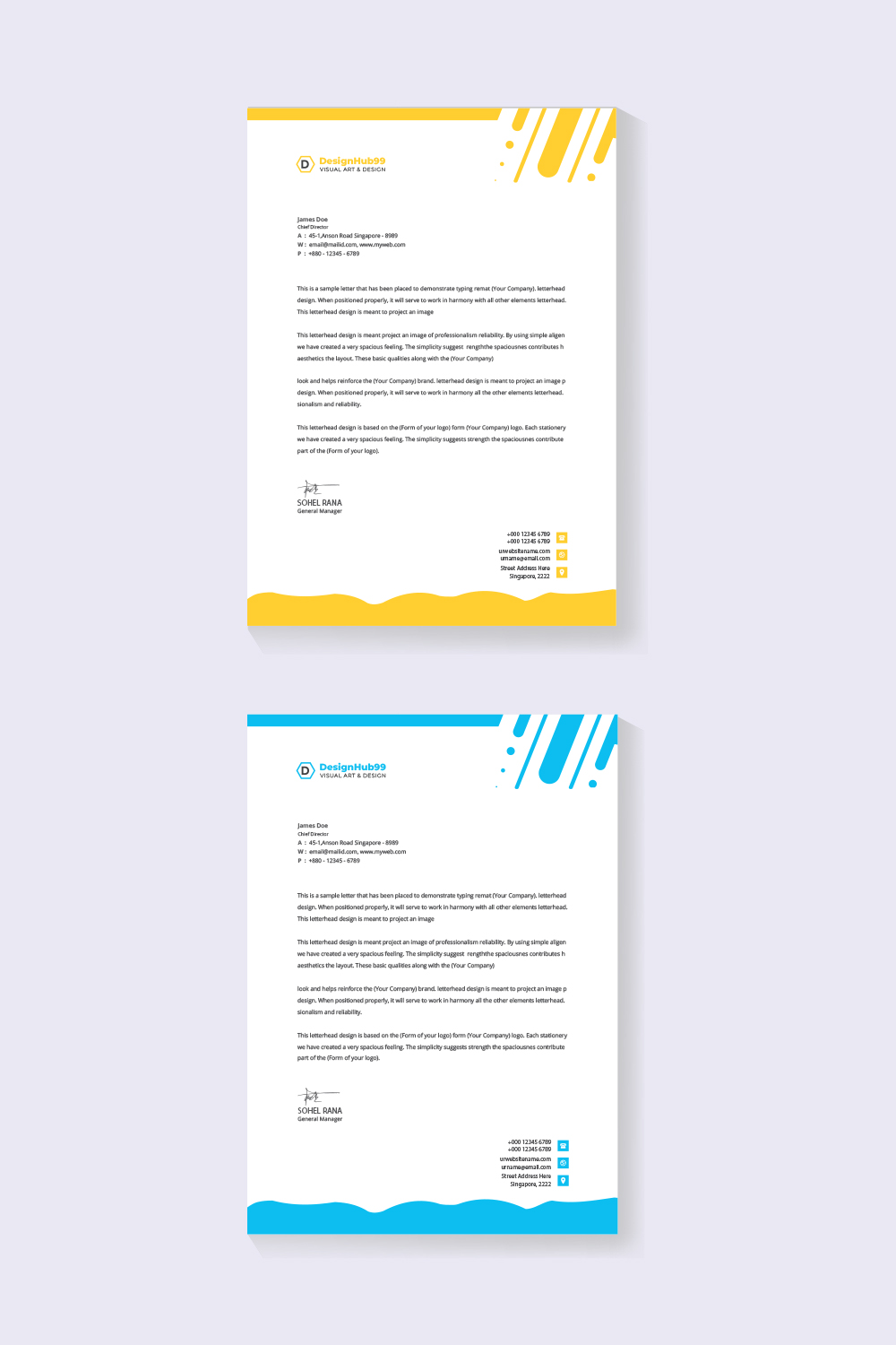 creative letterhead design template for your project pinterest preview image.