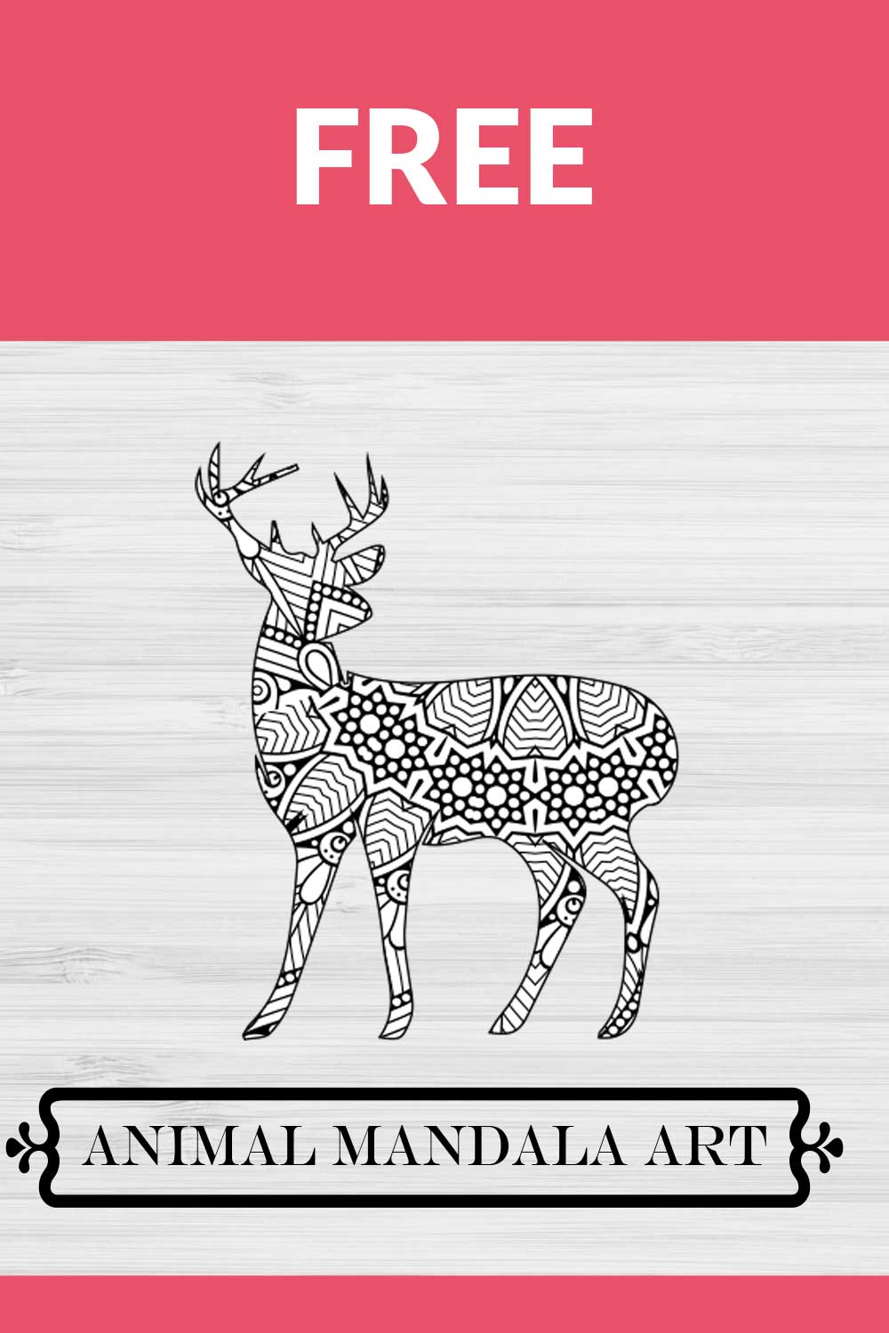 Deer Mandala, Animal Mandala Boho Style SVG pinterest preview image.