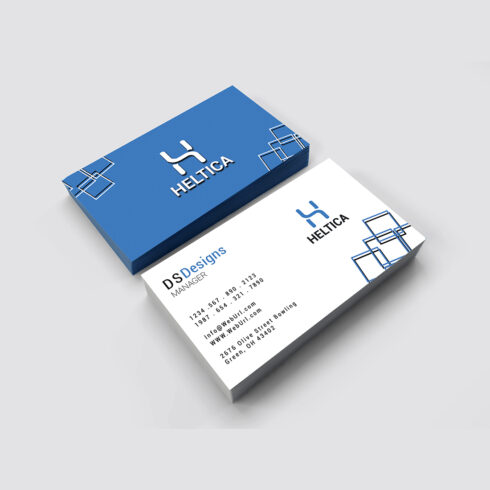 Corporate constructional business card design cover image.