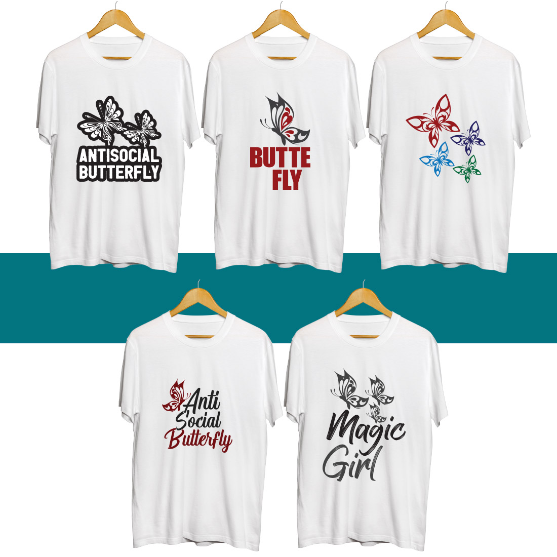 Butterfly SVG T Shirt Designs Bundle preview image.