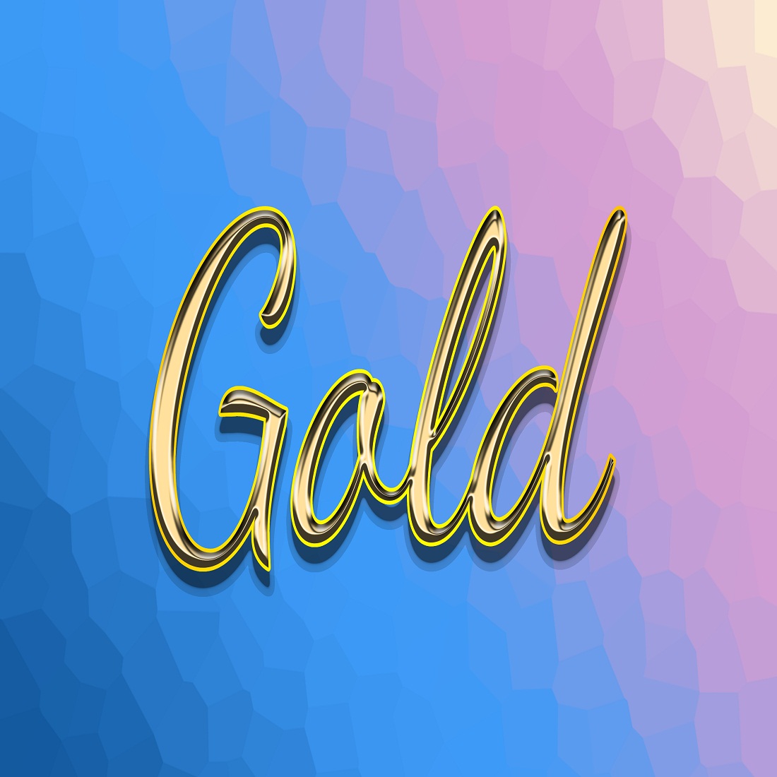 4k Gold Text Effect With Dreamy Polygon Background cover image.