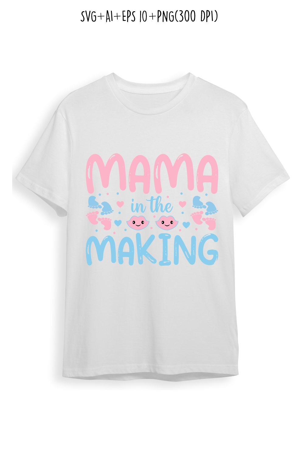 mama in the making pregnancy t-shirt design for t-shirts, cards, frame artwork, phone cases, bags, mugs, stickers, tumblers, print, etc pinterest preview image.