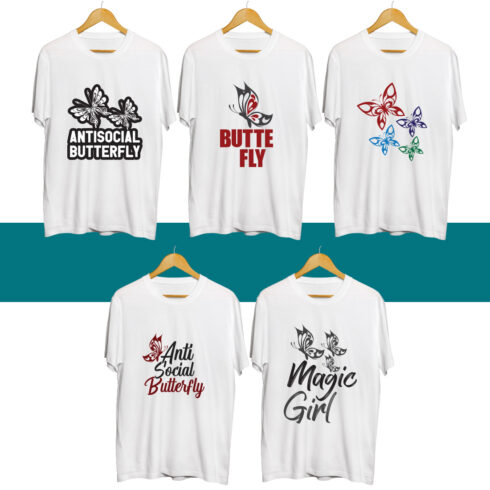 Butterfly SVG T Shirt Designs Bundle cover image.