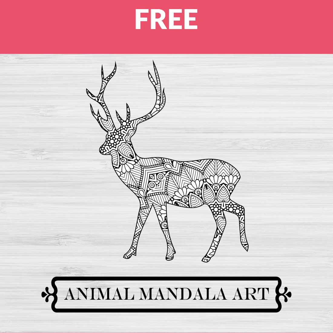 Deer Mandala, Animal Mandala Boho Style SVG preview image.