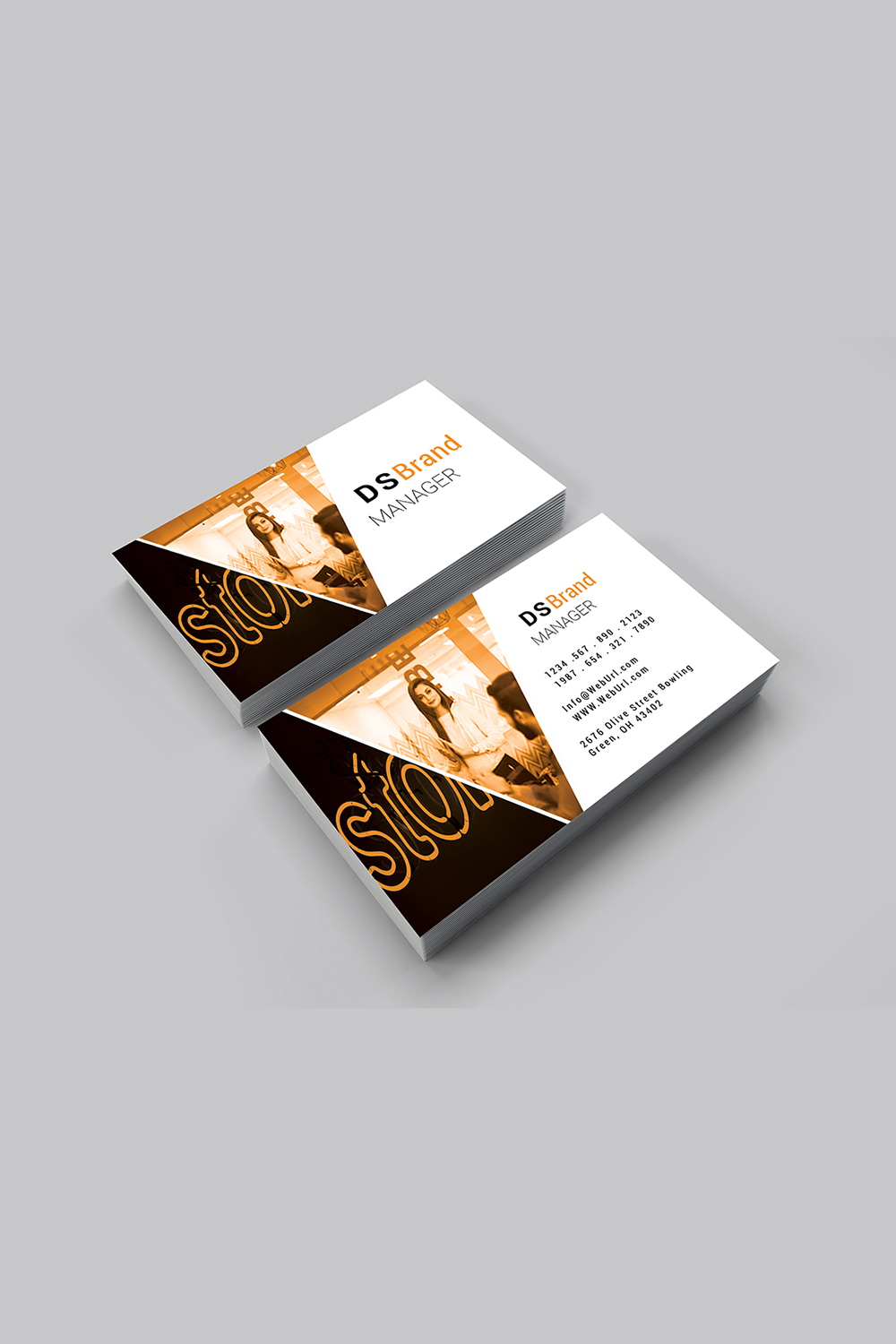 Simple corporate business card pinterest preview image.