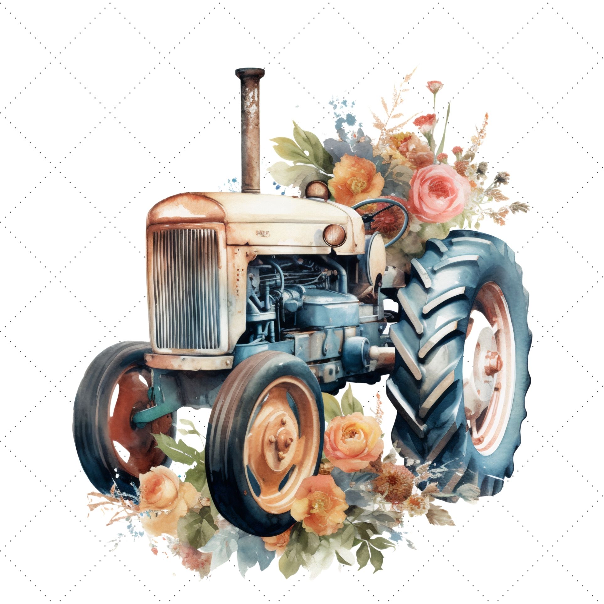 vintage tractor clipart