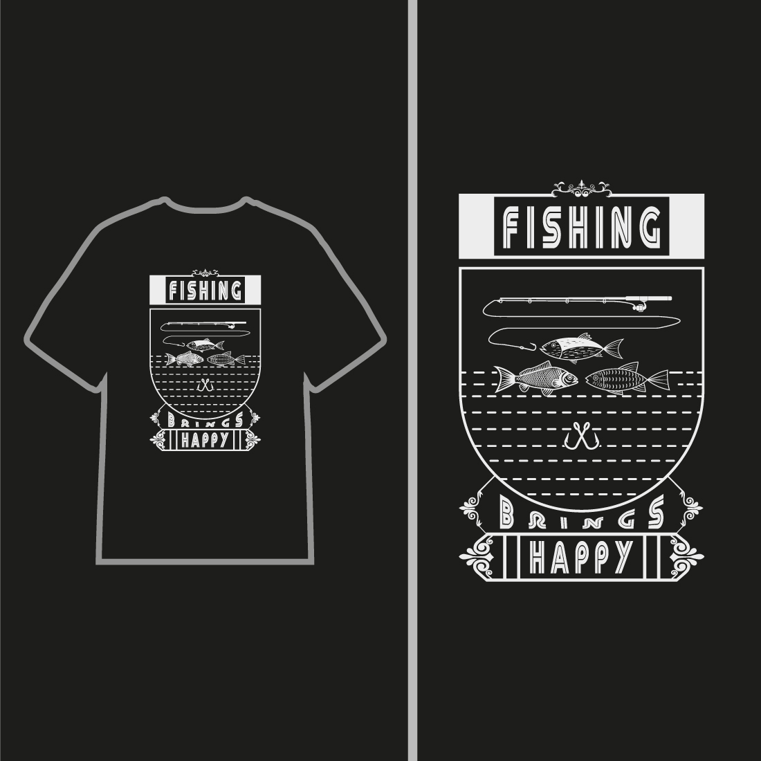o2 fishing t-shirt designs preview image.