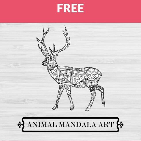 Deer Mandala, Animal Mandala Boho Style SVG cover image.