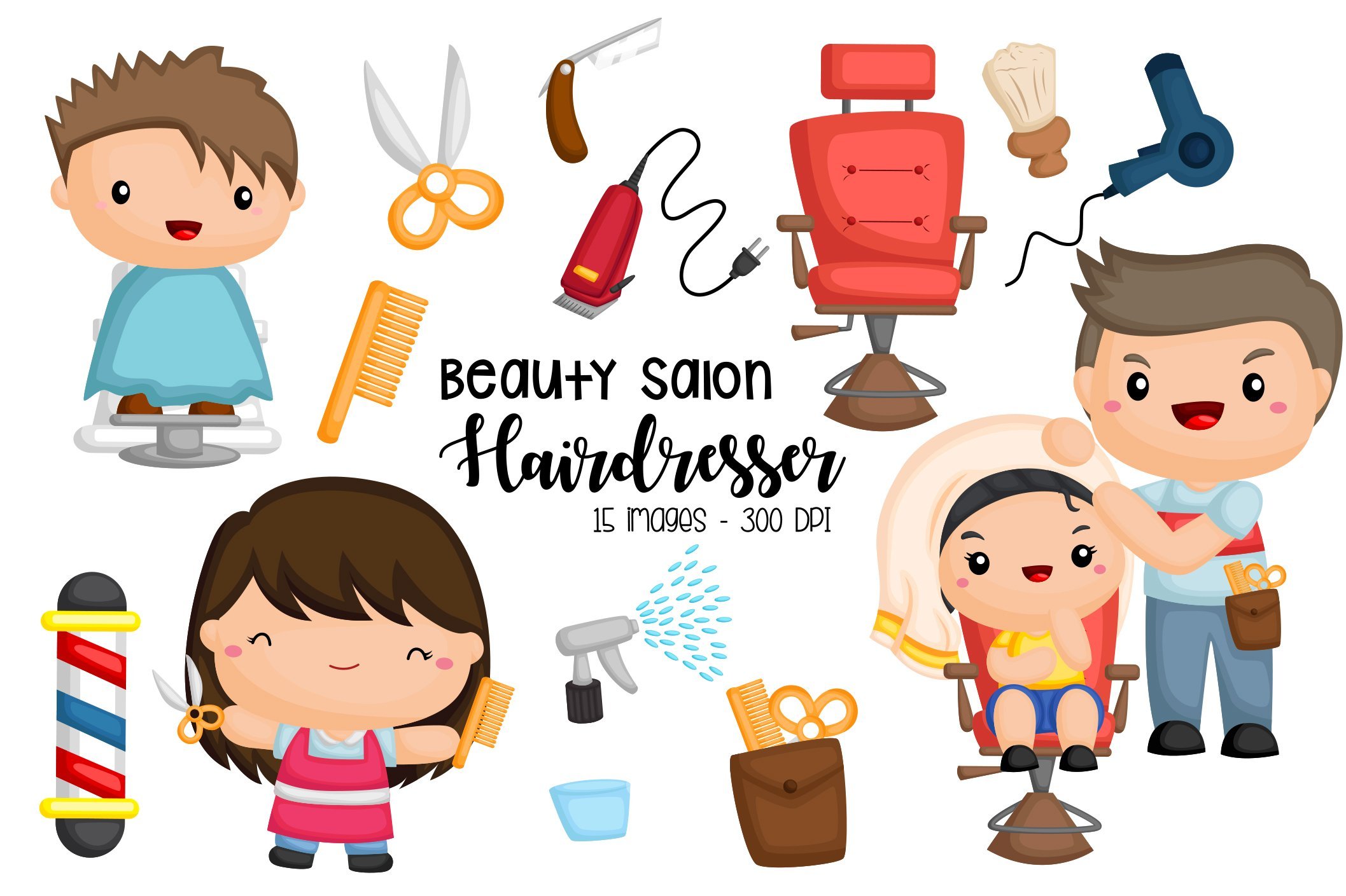 Hairdresser Salon Clipart - Barber cover image.