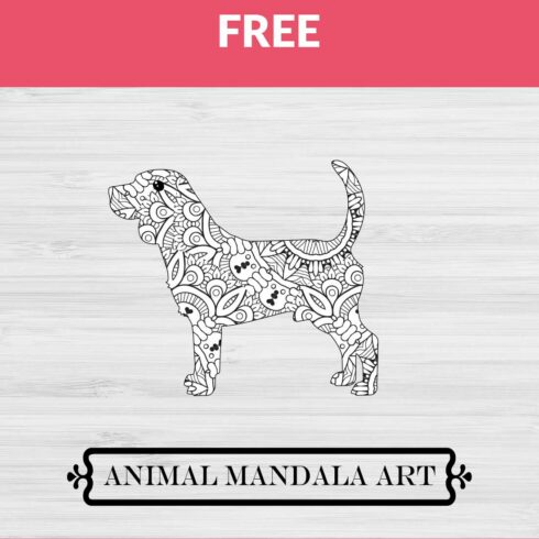 Dog Mandala, Animal Mandala Boho Style SVG cover image.