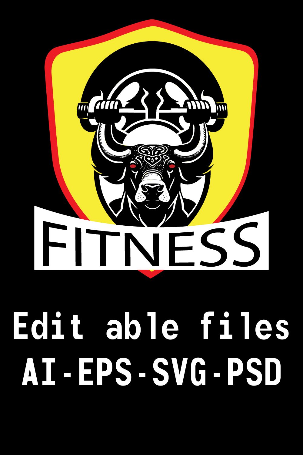 Bull fitness logo pinterest preview image.